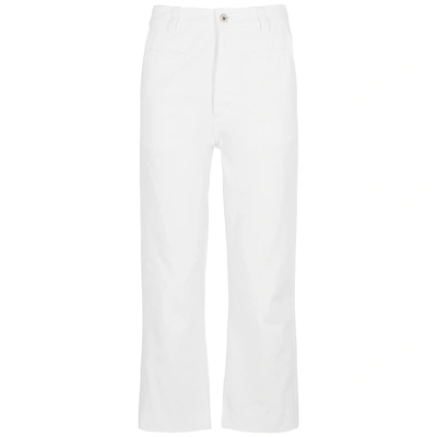 Shop Loewe Fisherman White Cropped Jeans