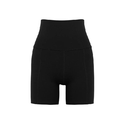 Shop Live The Process Geometric Black Stretch-jersey Shorts