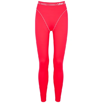 Shop Adam Selman Sport Coral Stretch-jersey Leggings