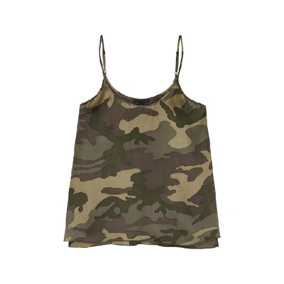 Shop Atm Anthony Thomas Melillo Camouflage-print Silk Top