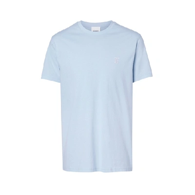 Shop Burberry Monogram Motif Cotton T-shirt In Pale Blue