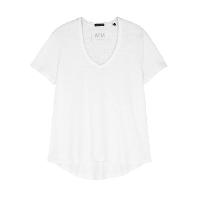 Shop Atm Anthony Thomas Melillo Boyfriend White Slubbed Jersey T-shirt