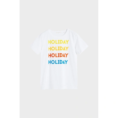Shop Chinti & Parker White Holiday Cotton Jersey T-shirt