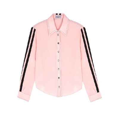 Shop Serena Bute Serena Light Pink Striped Silk Shirt