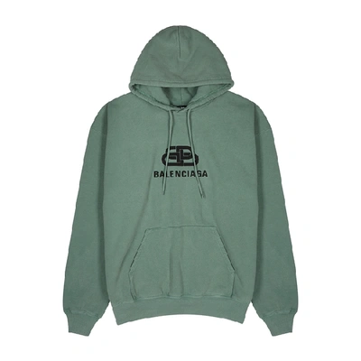 Shop Balenciaga Bb Logo-print Cotton Sweatshirt In Green