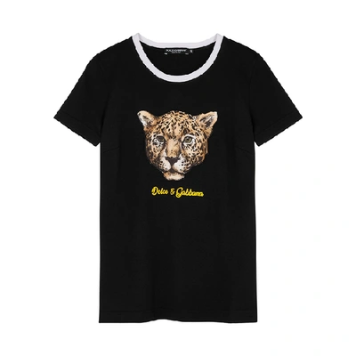 Shop Dolce & Gabbana Leopard-appliquéd Cotton T-shirt