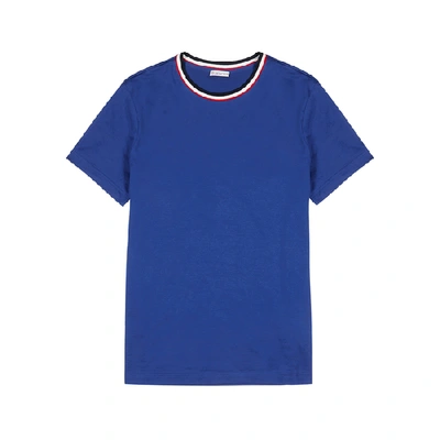 Shop Moncler Blue Cotton T-shirt