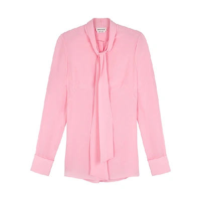 Shop Alexander Mcqueen Pink Silk Crepe De Chine Shirt