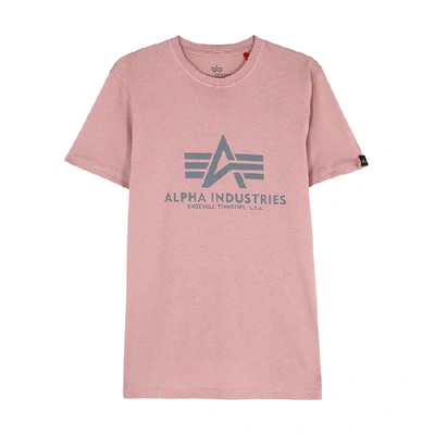Shop Alpha Industries Rose Logo-print Cotton T-shirt In Light Pink