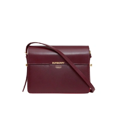 Shop Burberry Large Two-tone Leather Grace Bag In Oxblood/br Milit Red