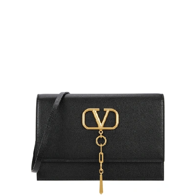 Shop Valentino Vcase Black Leather Cross-body Bag
