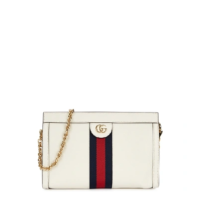 Shop Gucci Ophidia White Leather Shoulder Bag