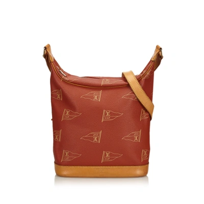 Shop Pre-owned Louis Vuitton Orange Shoulder Bag In Light Brown