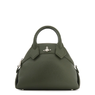 Shop Vivienne Westwood Windsor Small Leather Top Handle Bag In Olive