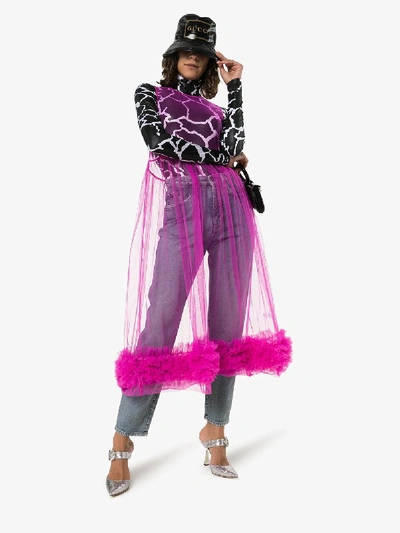 Shop Molly Goddard Alison Tulle Ruffle Dress In Purple