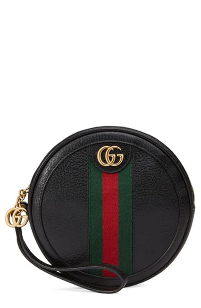 Shop Gucci Ophidia Circle Wristlet In Nero/ Vert Red Vert
