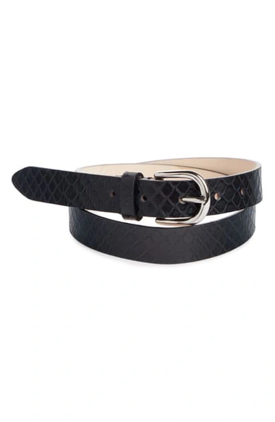 Shop Isabel Marant Zap Snake Embossed Leather Belt In Black