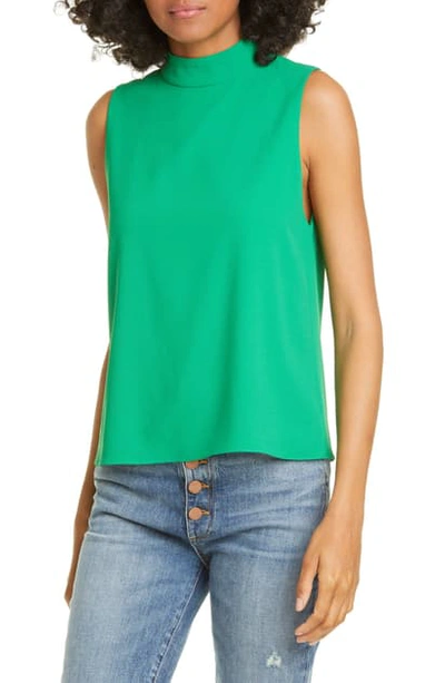 Shop Alice And Olivia Mock Neck Boxy Top In Emerald