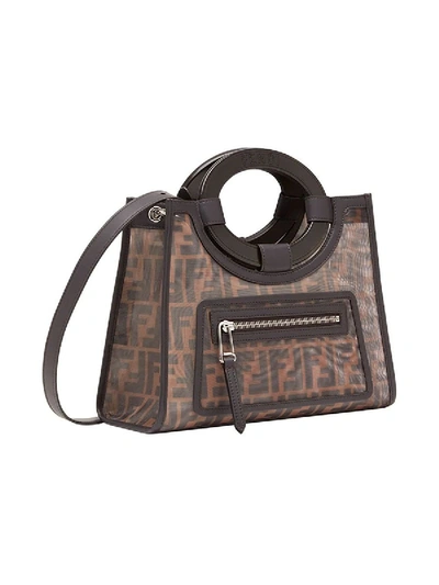 Shop Fendi Small Runaway Shopping Tote Brown