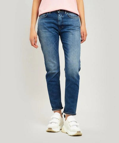 Shop Acne Studios Melk High-rise Slim Tapered Jeans In Blue