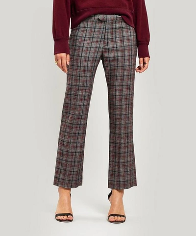 Shop Isabel Marant Derys Checked Suit Trousers In Grey