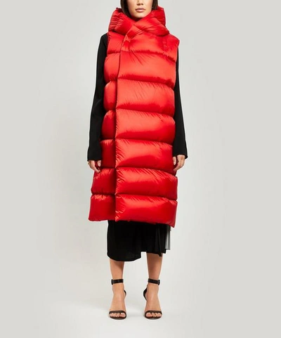 Shop Rick Owens Oversized Quilted Puffer Gilet In Red