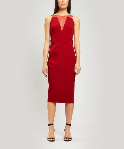 Shop Rick Owens Mesh-panelled Dress In Red