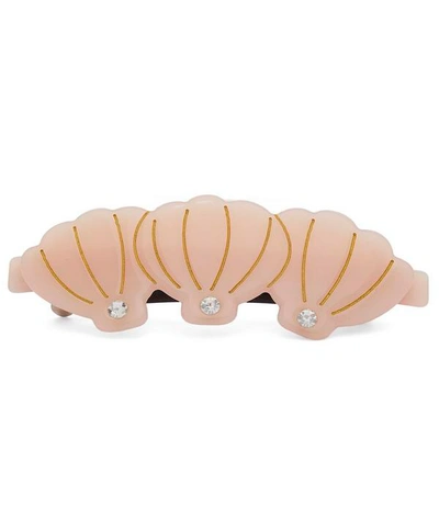 Shop Valet Claudia Crystal Shell Hair Clip In Pink