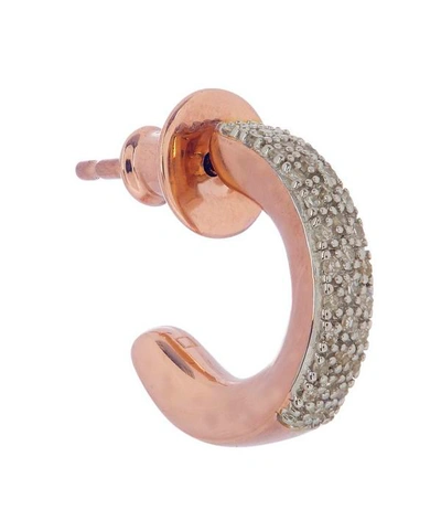 Shop Monica Vinader Rose Gold Vermeil Fiji Mini Diamond Single Hoop Earring