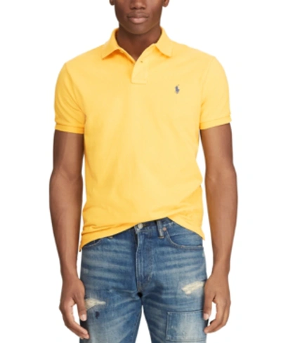 Shop Polo Ralph Lauren Men's Classic Fit Mesh Polo Shirt In Chrome Yellow