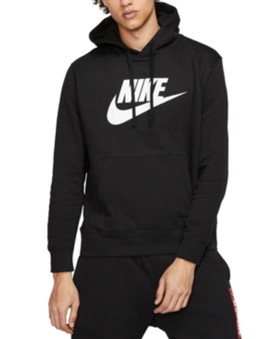 Shop Nike Men's Sportswear Club Fleece Graphic Pullover Hoodie In Black