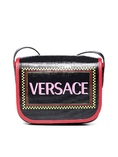 Shop Versace Shoulder Bag In Nero+multicolor-oro