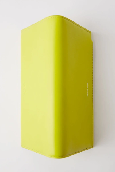 Shop Acne Studios Bifold Continental Wallet Lime Green