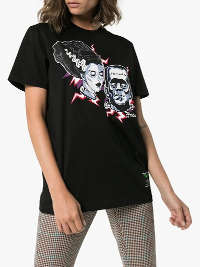 Shop Prada Frankenstein Print T-shirt In Black