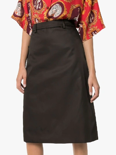 Shop Prada A-line Midi Skirt In Black