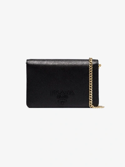 Shop Prada Black Chain Strap Mini Shoulder Bag In 101 - Black