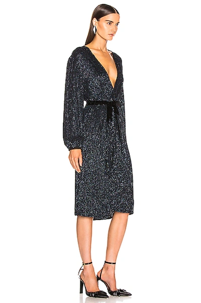 Shop Retroféte For Fwrd Audrey Robe Dress In Shiny Black