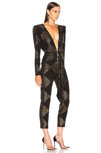 Shop Raisa Vanessa Strass Embelished Jumpsuit In Black