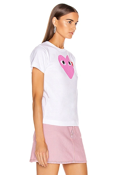 Shop Comme Des Garçons Play Red Heart Tee In Pink