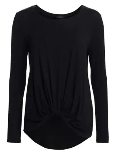 Shop Terez Twist-front Long-sleeve Top In Black