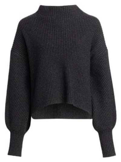 Shop A.l.c Helena Drop-shoulder Mockneck Sweater In Charcoal