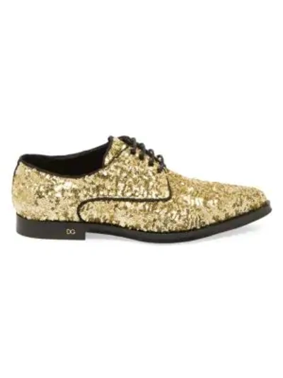 Shop Dolce & Gabbana Sequin Oxford In Gold