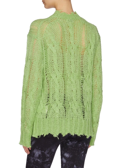 Shop Acne Studios Distressed Cable Knit Sweater