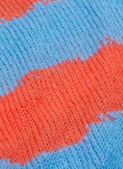 Shop Acne Studios Distressed Stripe Oversized Sweater