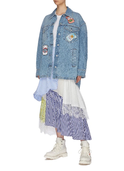 Shop Acne Studios Vase Graphic Appliqué Oversized Denim Jacket