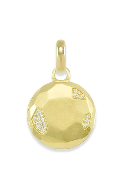 Shop Kendra Scott Pave Crystal Locket Charm In Metallic Gold