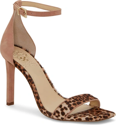 Shop Vince Camuto Lauralie Ankle Strap Sandal In Tea Rose Multi Calf Hair