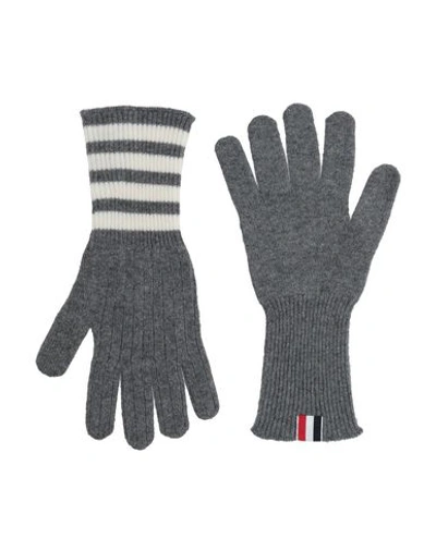 Shop Thom Browne Gloves In Grey