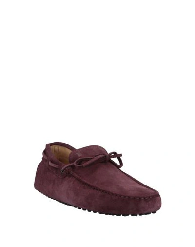 Shop Tod's Loafers In Deep Purple