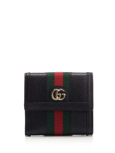 Shop Gucci Ophidia French Flap Wallet In Black